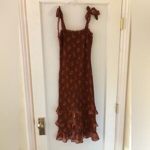 Abercrombie smocked body-con ruffle dress